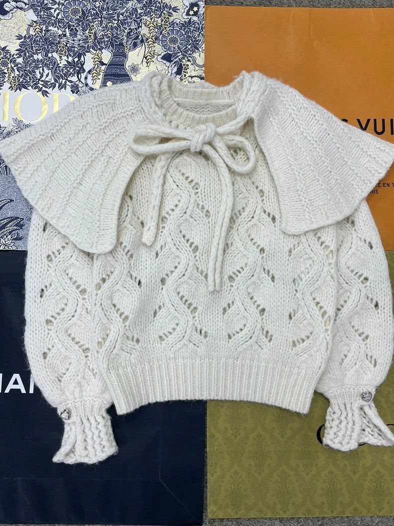 Chanel Chanel White Diamond Knit Sweater Size US M / EU 48-50 / 2 - 1 Thumbnail