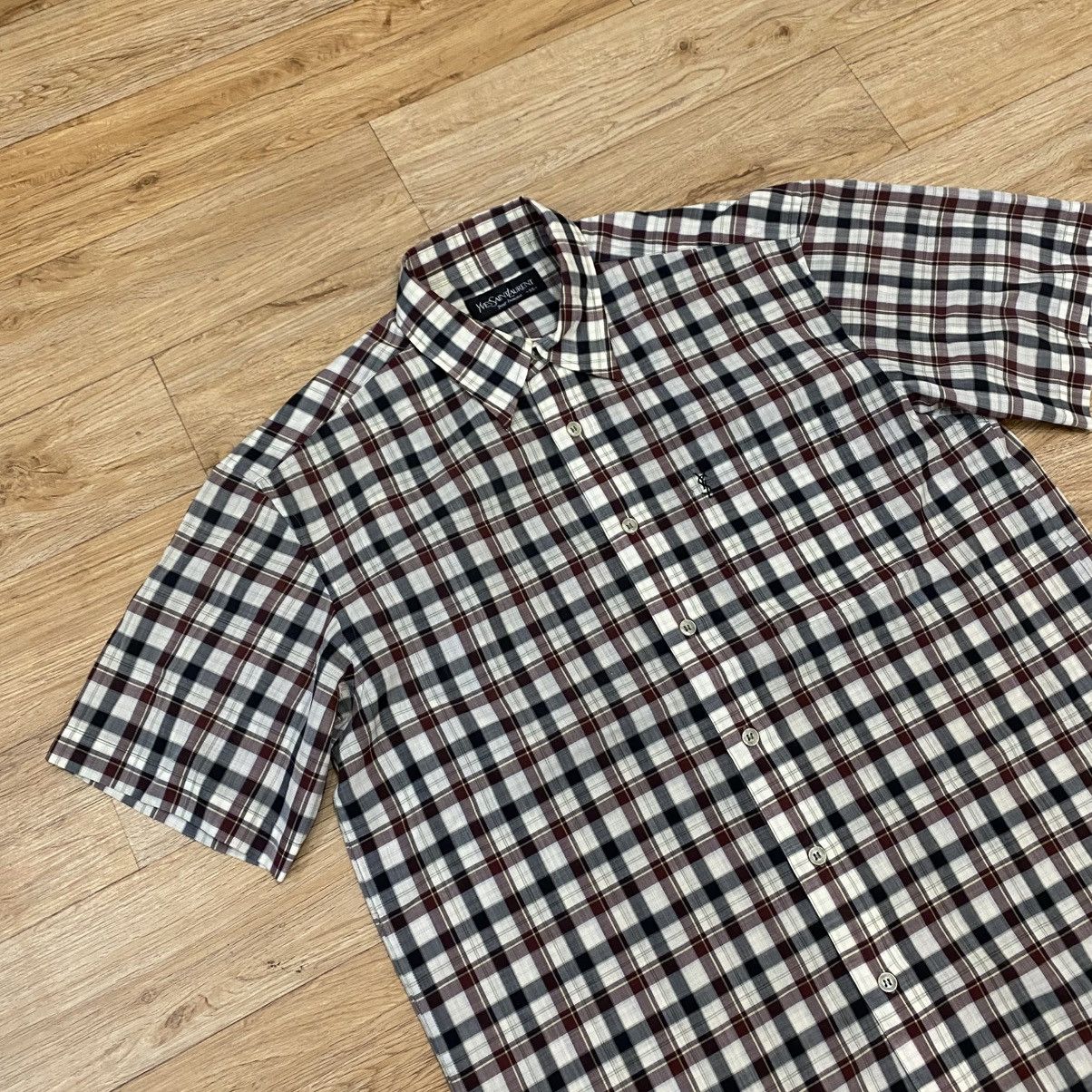 Yves Saint Laurent 1990s Yves Saint Laurent Pour Homme Plaid Button Up Shirts Size US L / EU 52-54 / 3 - 2 Thumbnail
