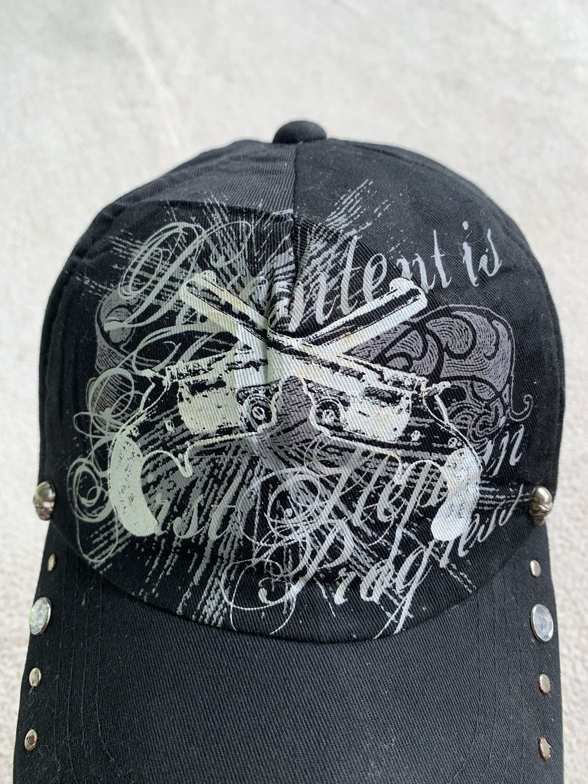 If Six Was Nine × Japanese Brand × Le Grande Bleu (L.G.B.) japanese brand studded punk poem distressed cap Size ONE SIZE - 4 Thumbnail