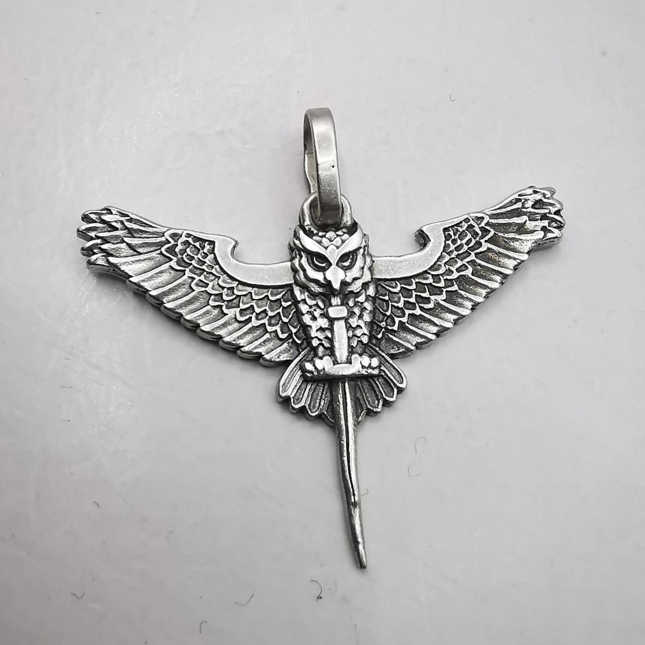 Sterling Silver Vintage Owl Pendant 925 Sterling Silver 5.40g Size ONE SIZE - 1 Thumbnail