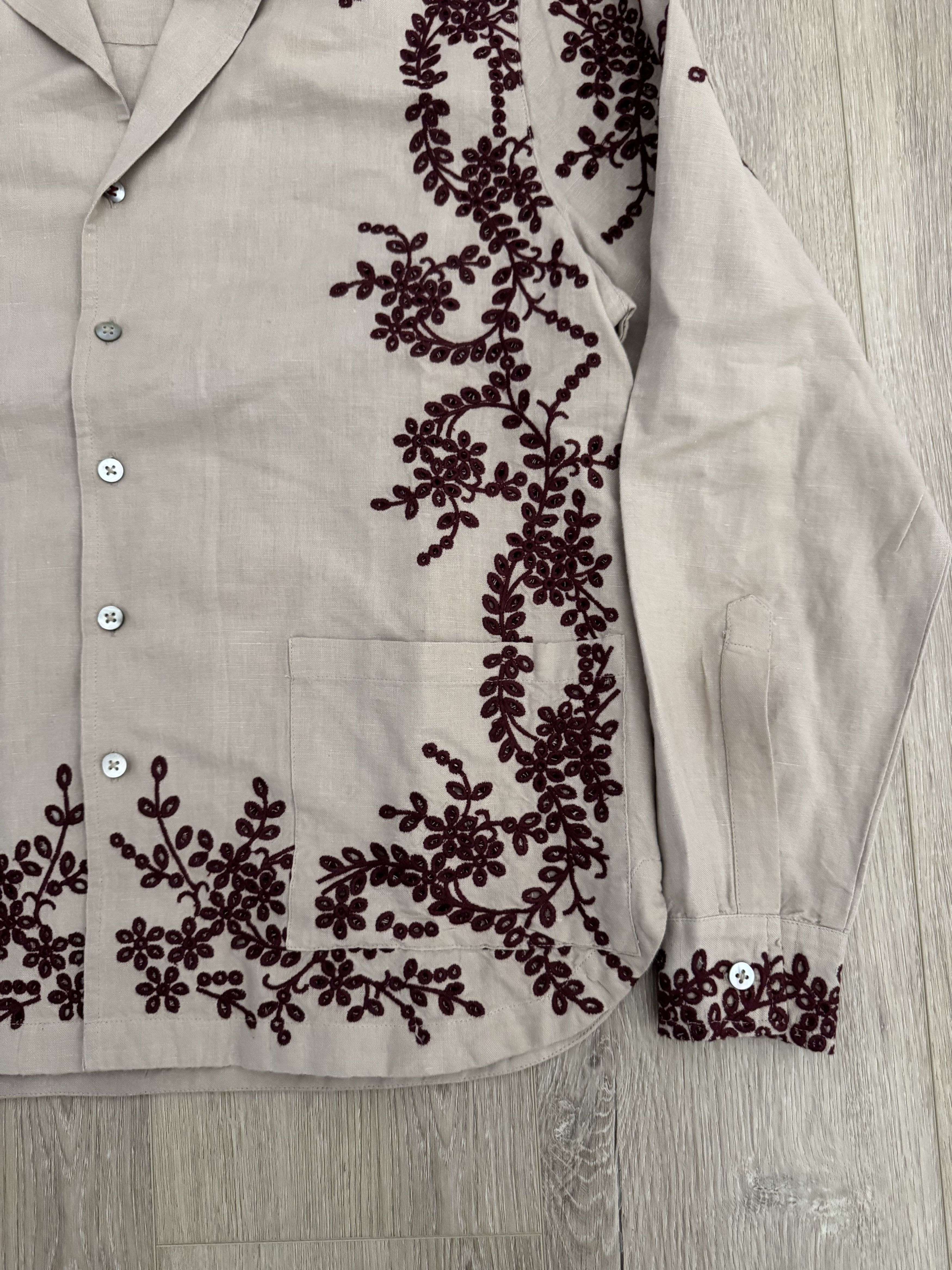 Other Baziszt Vines Embroidered Camp Collar Shirt Size US S / EU 44-46 / 1 - 5 Thumbnail