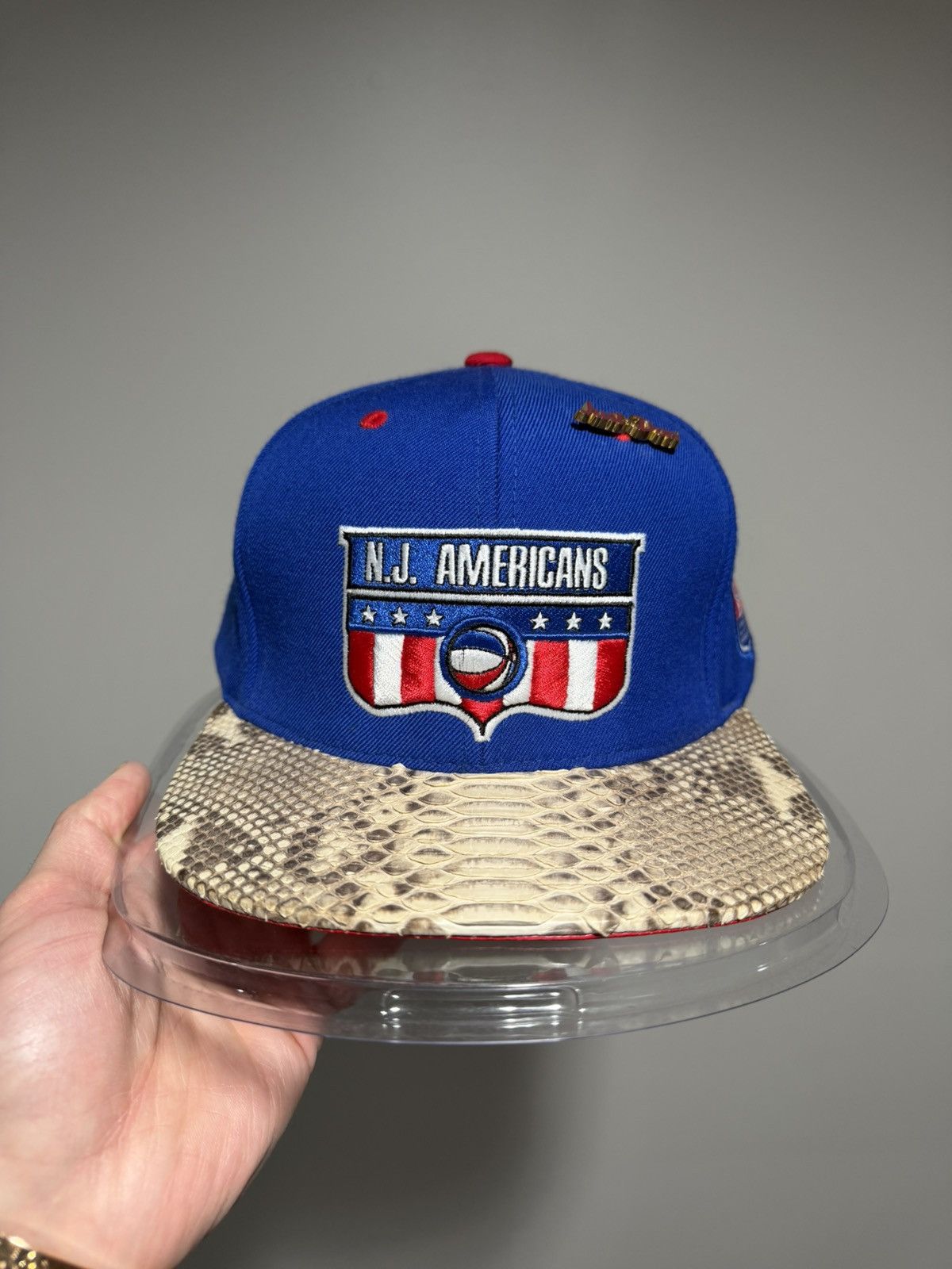 Just Don Just Don x Mitchell & Ness ABA New Jersey Americans Blue Hat Size ONE SIZE - 10 Thumbnail