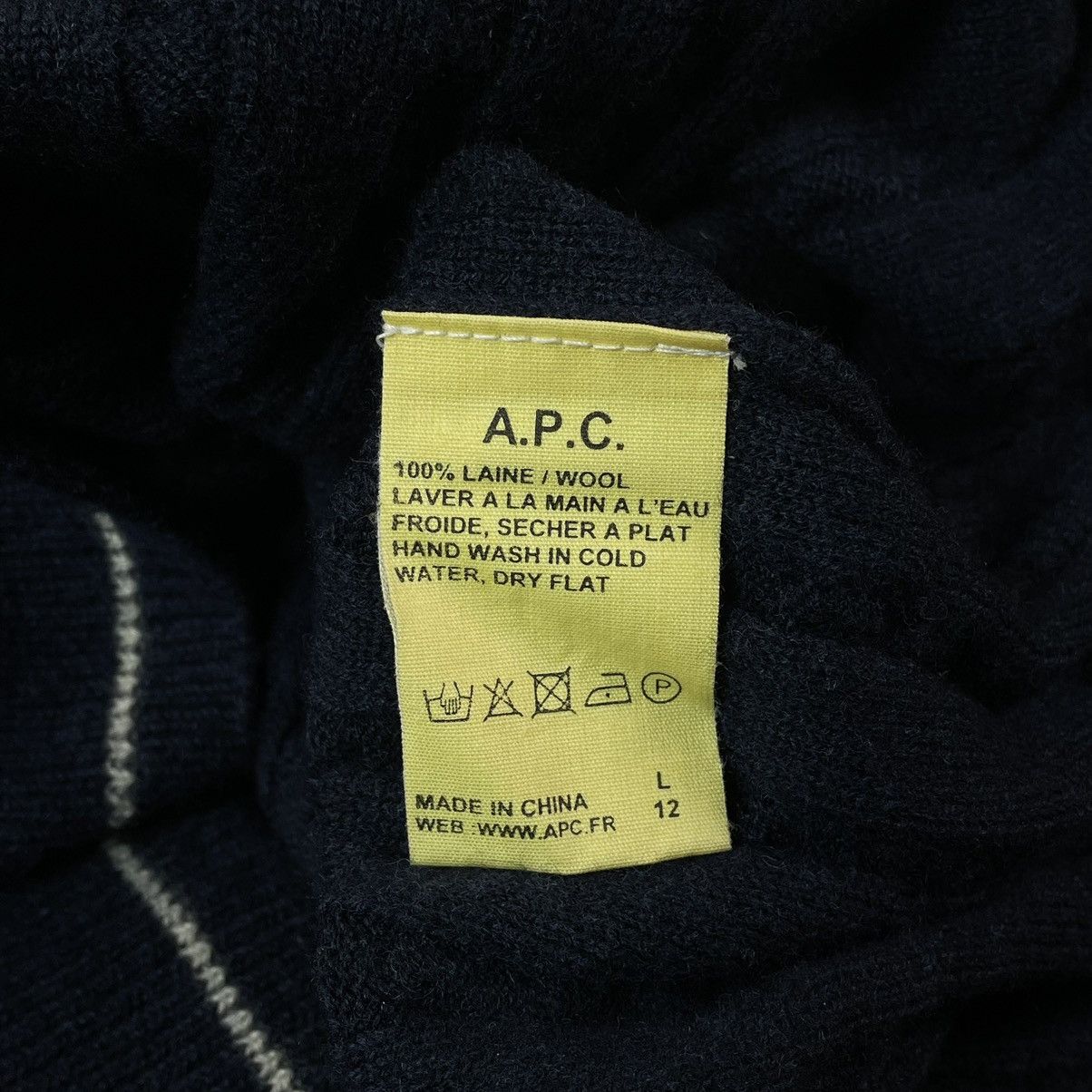 A.P.C. × Japanese Brand A.P.C. Rue Madame Paris V-Neck Ribbed Wool Sweater Size US S / EU 44-46 / 1 - 10 Thumbnail