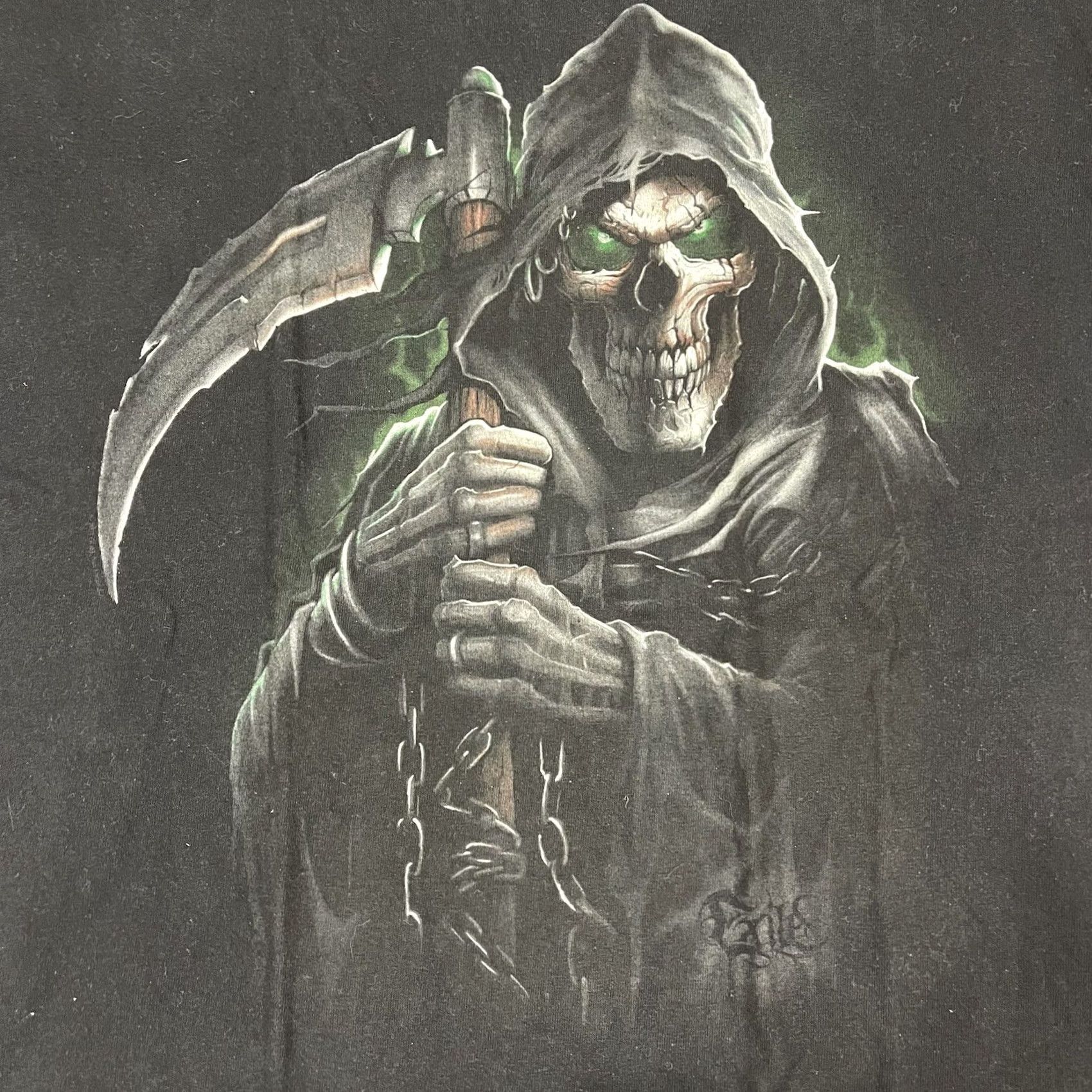 Vintage VINTAGE EXILE Grim Reaper T-Shirt Graphic Horror Gothic Biker Y2K Alstyle SX? Size US L / EU 52-54 / 3 - 6 Thumbnail