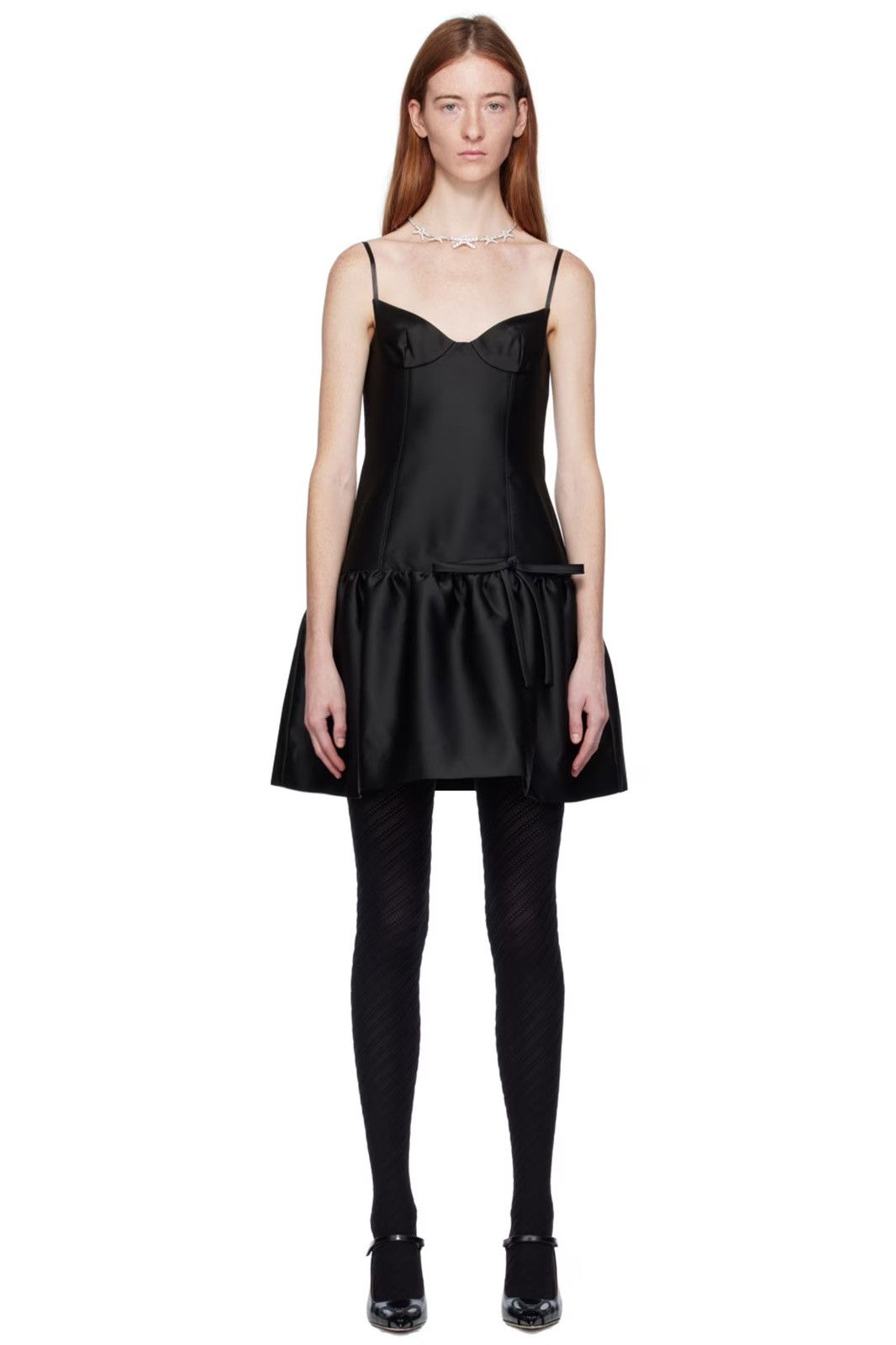 image of Shushutong Shushu/tong Black Peplum Midi Dress Size Uk8/us 4, Women's