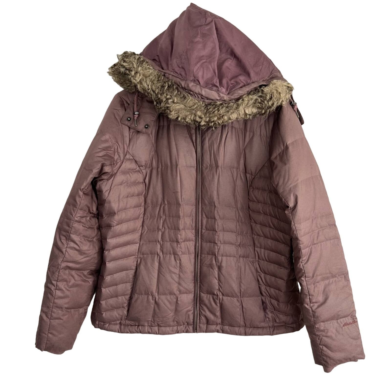 Eddie Bauer Eddie Bauer Premium Goose Down Quilted Jacket Fur Hood MAUVE Size XL / US 12-14 / IT 48-50 - 1 Thumbnail