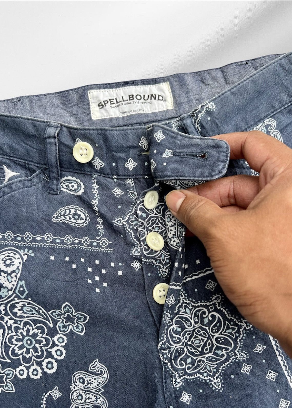 Japanese Brand × Kapital × Spellbound Vintage Spellbound DMG Japan Bandana Navy Mens Size US 30 / EU 46 - 9 Thumbnail