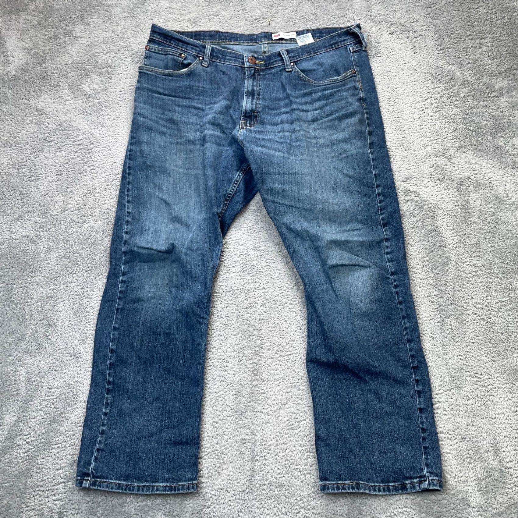 Wrangler VINTAGE Wrangler Jeans Mens 38x30 Blue Bootcut Leg Whiskered Denim Relaxed Fit Stretch Size US 38 / EU 54 - 2 Thumbnail