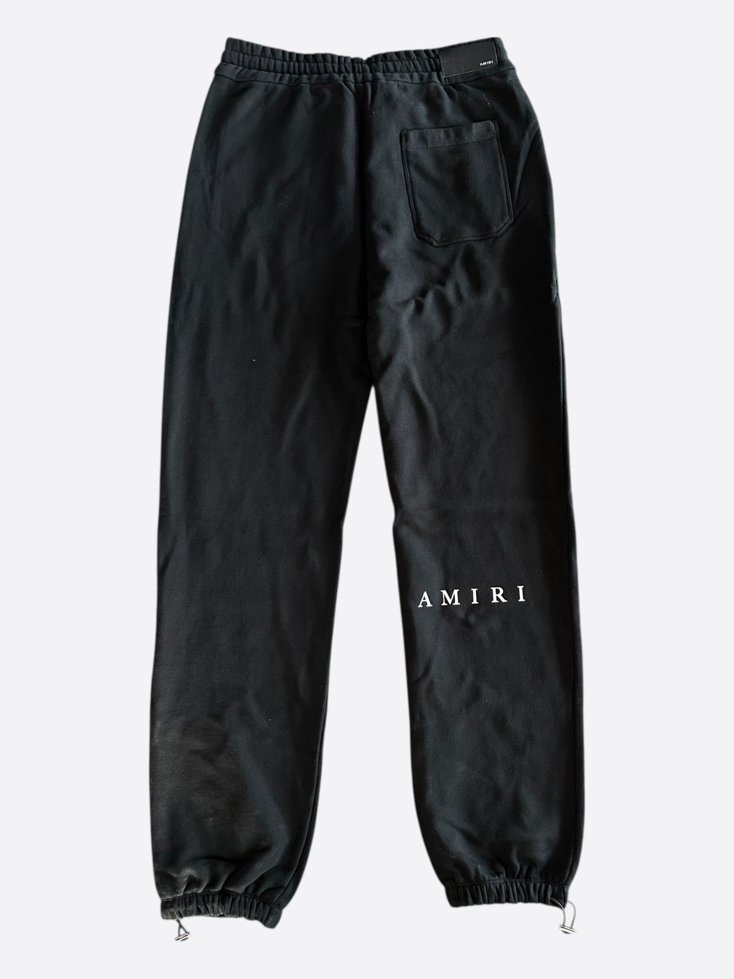 Amiri Amiri Black & White Micro MA Bar Logo Sweatpants Size US 34 / EU 50 - 2 Thumbnail