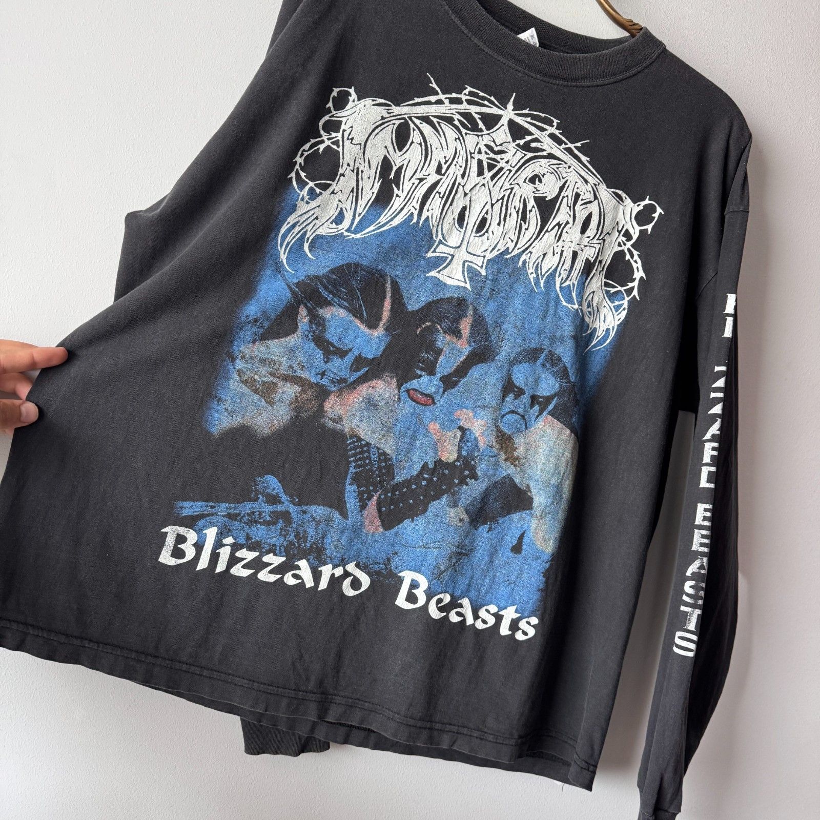 Vintage Immortal Blizzard Beasts 1990s Metal Band Faded Trashed Size US XL / EU 56 / 4 - 7 Thumbnail