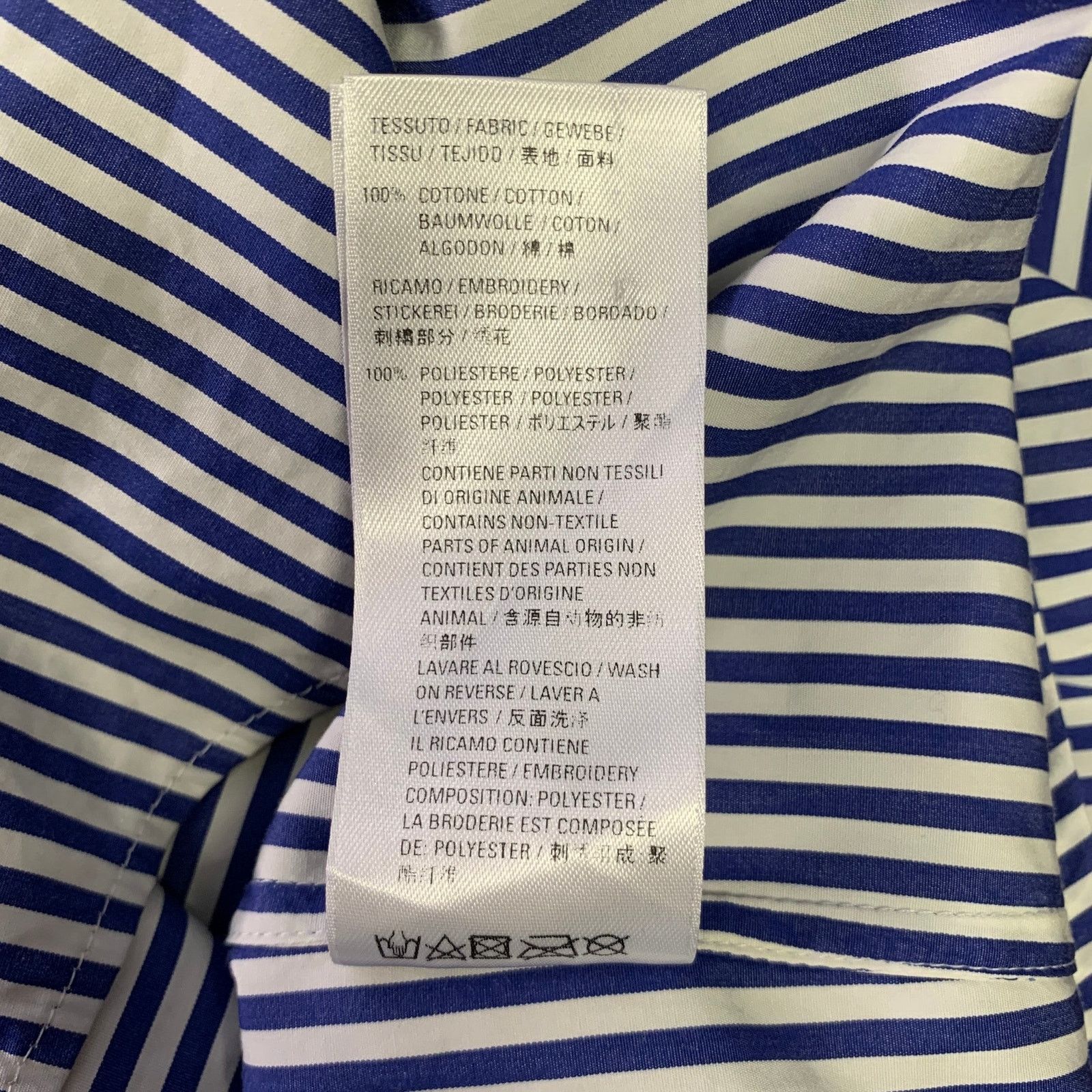 Balenciaga XXS Blue White Stripe Button Down Asymmetrical Shirt Size US XXS / EU 40 - 8 Thumbnail