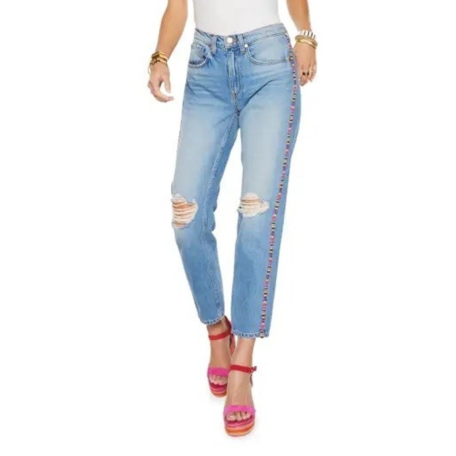 Ramy Brook Ramy Brook Sz 26 Rosie Boyfriend Cropped Jean Mid-Rise Size 26" / US 2 / IT 38 - 2 Thumbnail
