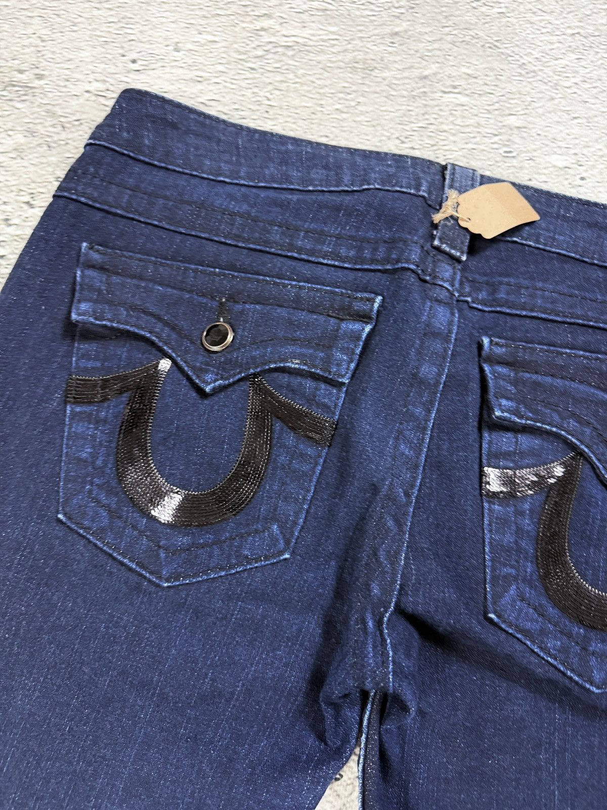 True Religion True Religion jeans bootcut rhinestone logo dark navy Y2K Size 30" / US 8 / IT 44 - 4 Thumbnail