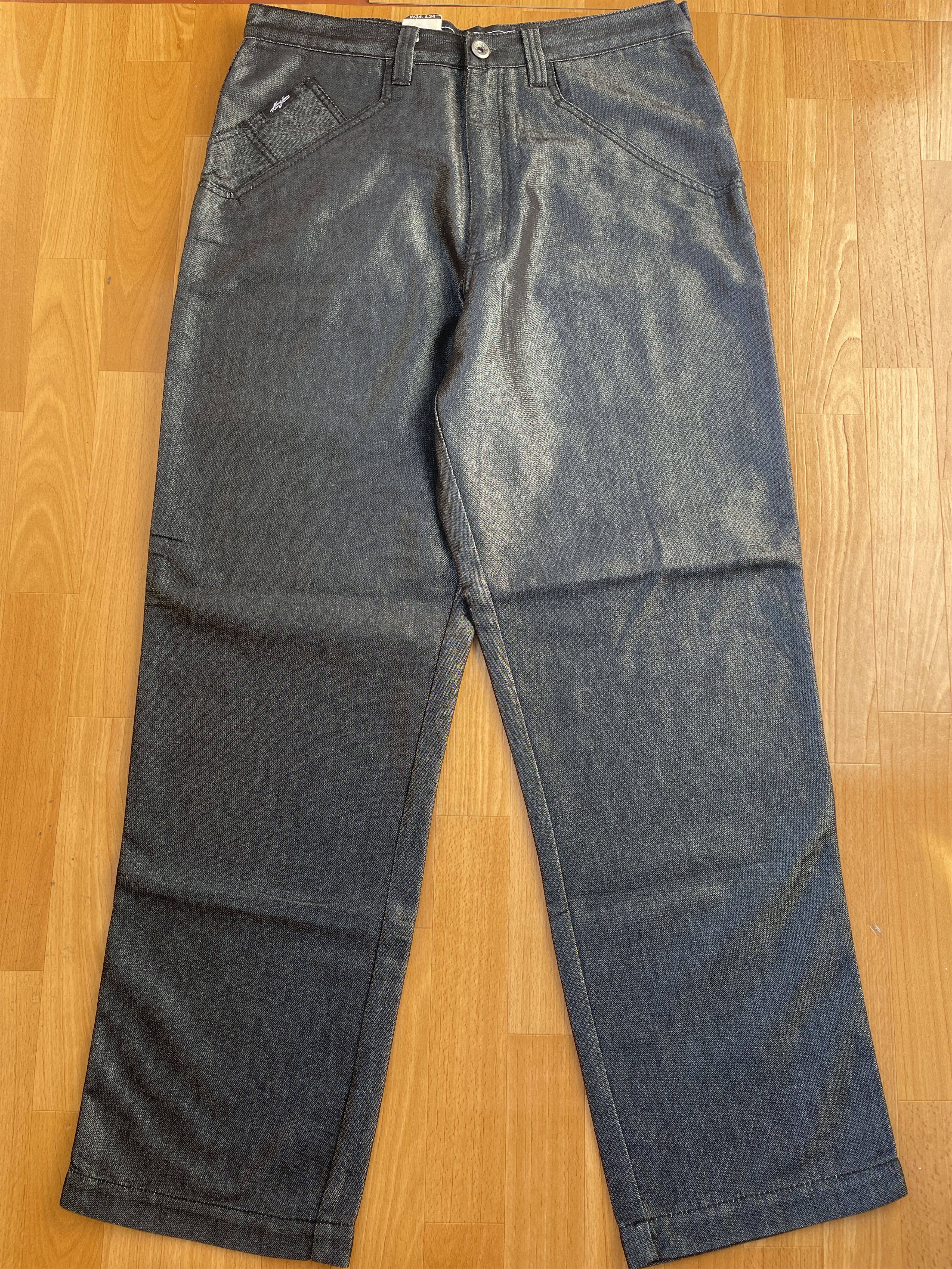 Karl Kani KARL KANI jeans shiny vintage baggy jeans silver metallic 34 Size US 34 / EU 50 - 2 Thumbnail