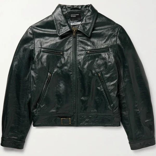 o1w1db10925 Leather Jacket in Forest Green