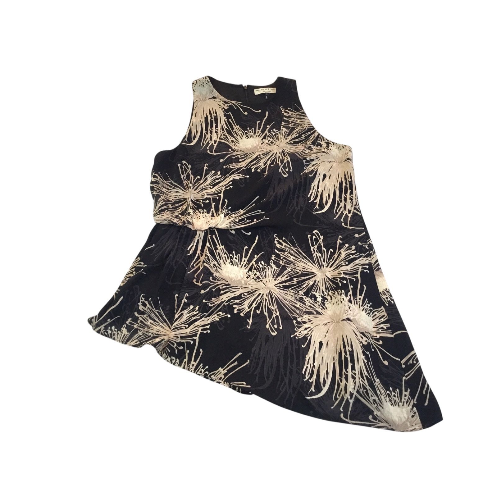 Halston Halston Asymmetrical Hemline Dress Black Tan Size 6 Size M / US 6-8 / IT 42-44 - 7 Thumbnail