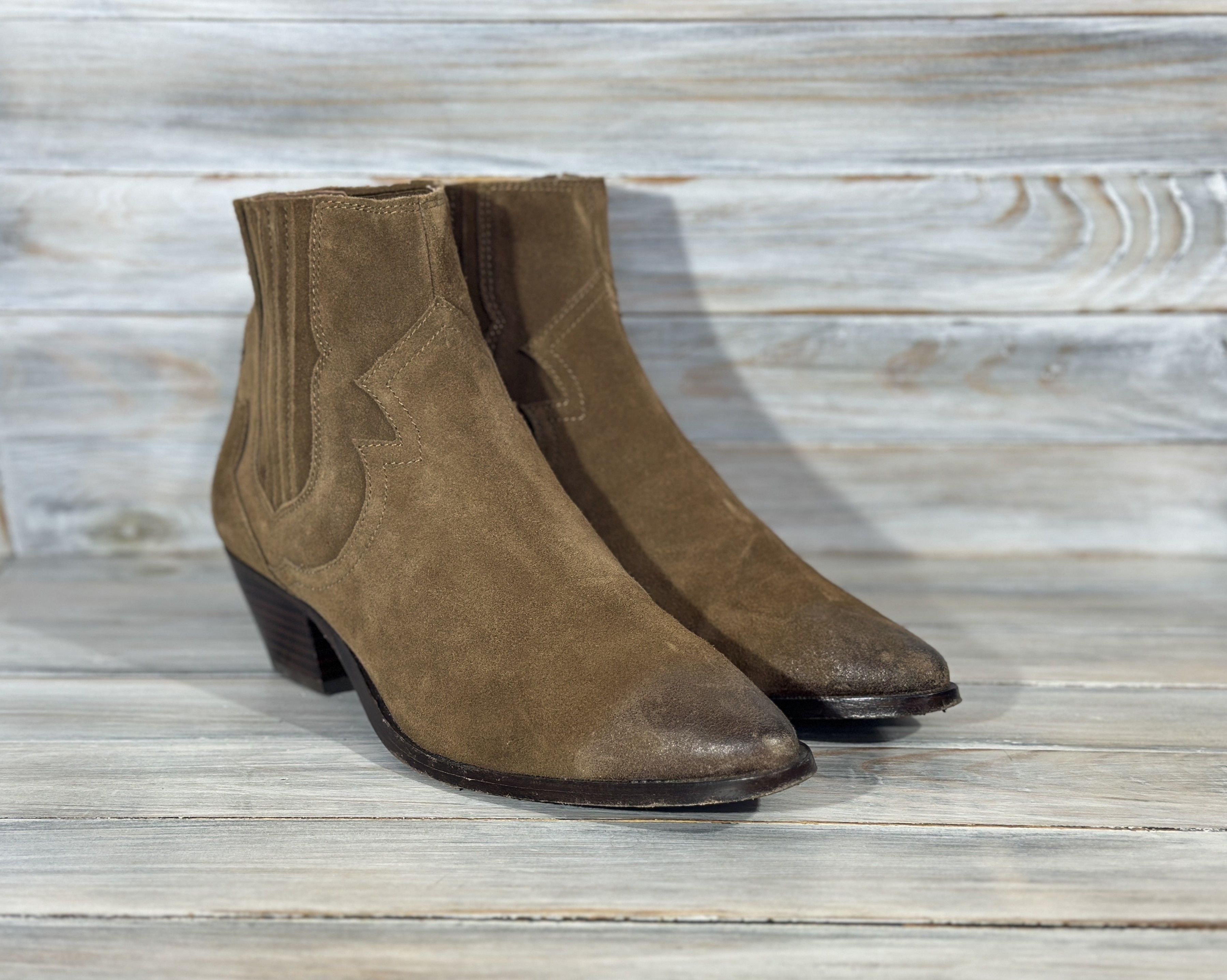 ASH ASH Harper Heels Boots Sugar Suede Ankle Luxury Brand Size US 10 / IT 40 - 2 Thumbnail