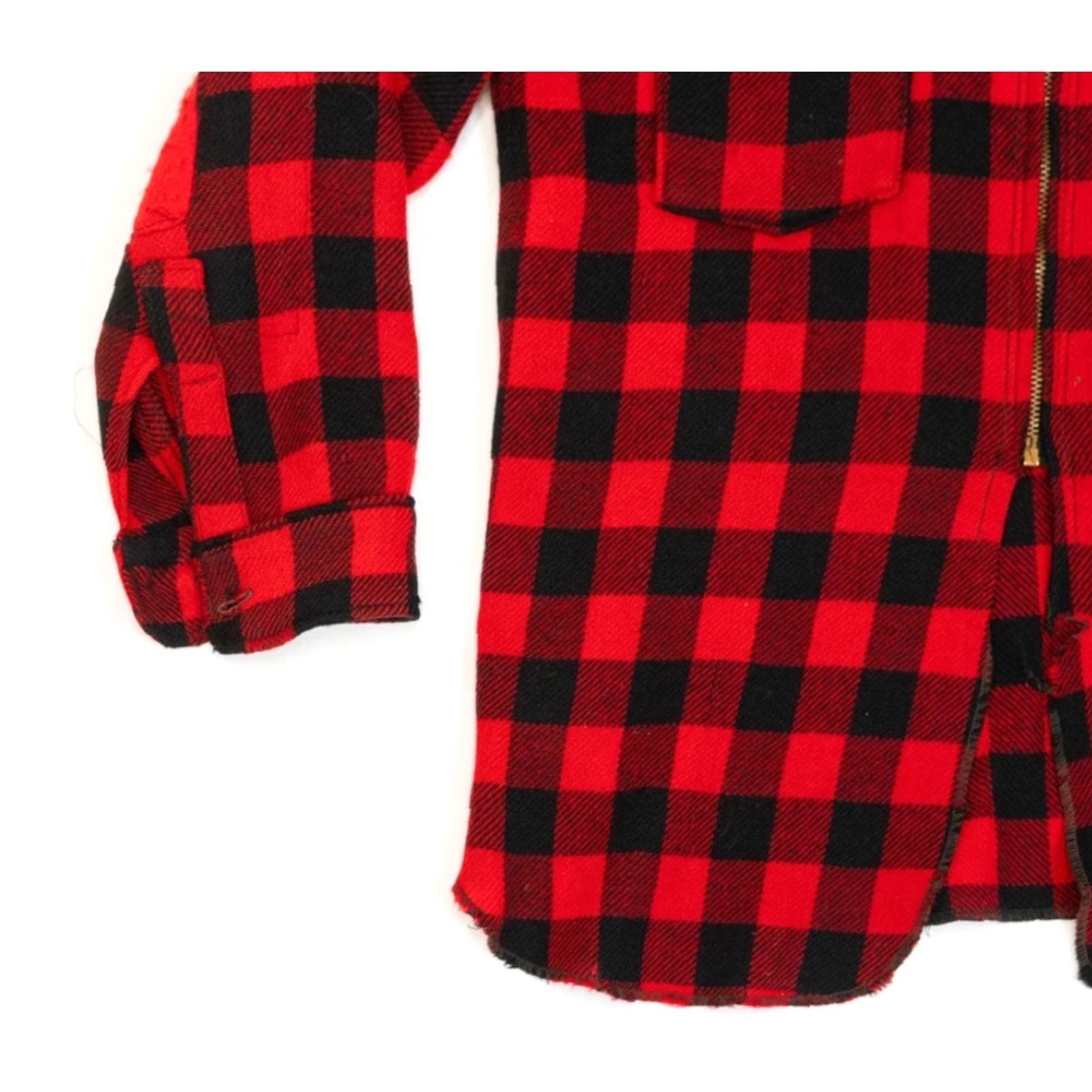 Vintage VINTAGE Woolrich Mackinaw Cruiser Plaid Wool Fur Collar Shacket 50s Red Wool Vintage Men L Jacket Size US L / EU 52-54 / 3 - 6 Thumbnail