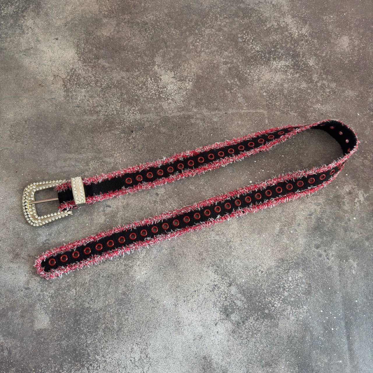 20471120 Y2K Punk Rave BB Simon Style Distressed Belt Size ONE SIZE - 5 Thumbnail
