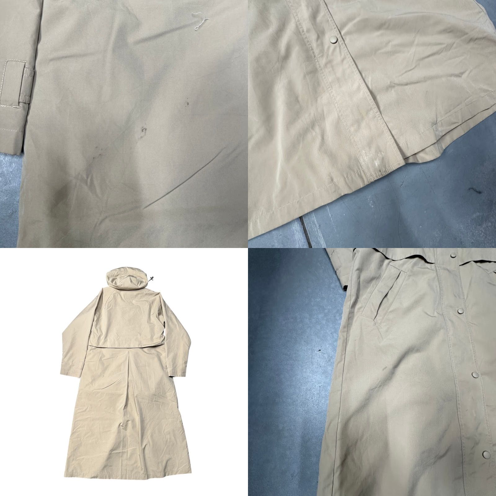 Vintage VINTAGE LL Bean HJ60 Duster Vented Rain Trench Long Coat Women XS Hooded Beige Tan Wool Blend Trench Coat Womens XS Size XS / US 0-2 / IT 36-38 - 8 Thumbnail
