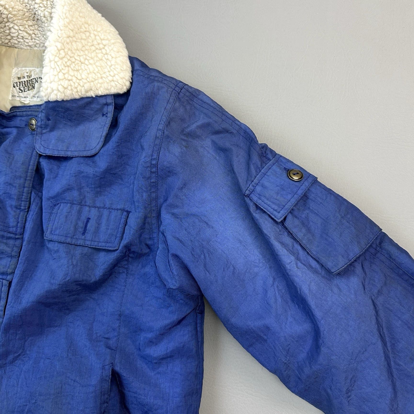 Vintage VINTAGE Current Seen Jacket Mens L 131st Airborne Squad Flight Bomber Blue Nylon Embroidered Logo Army Retro USA Size US L / EU 52-54 / 3 - 4 Thumbnail