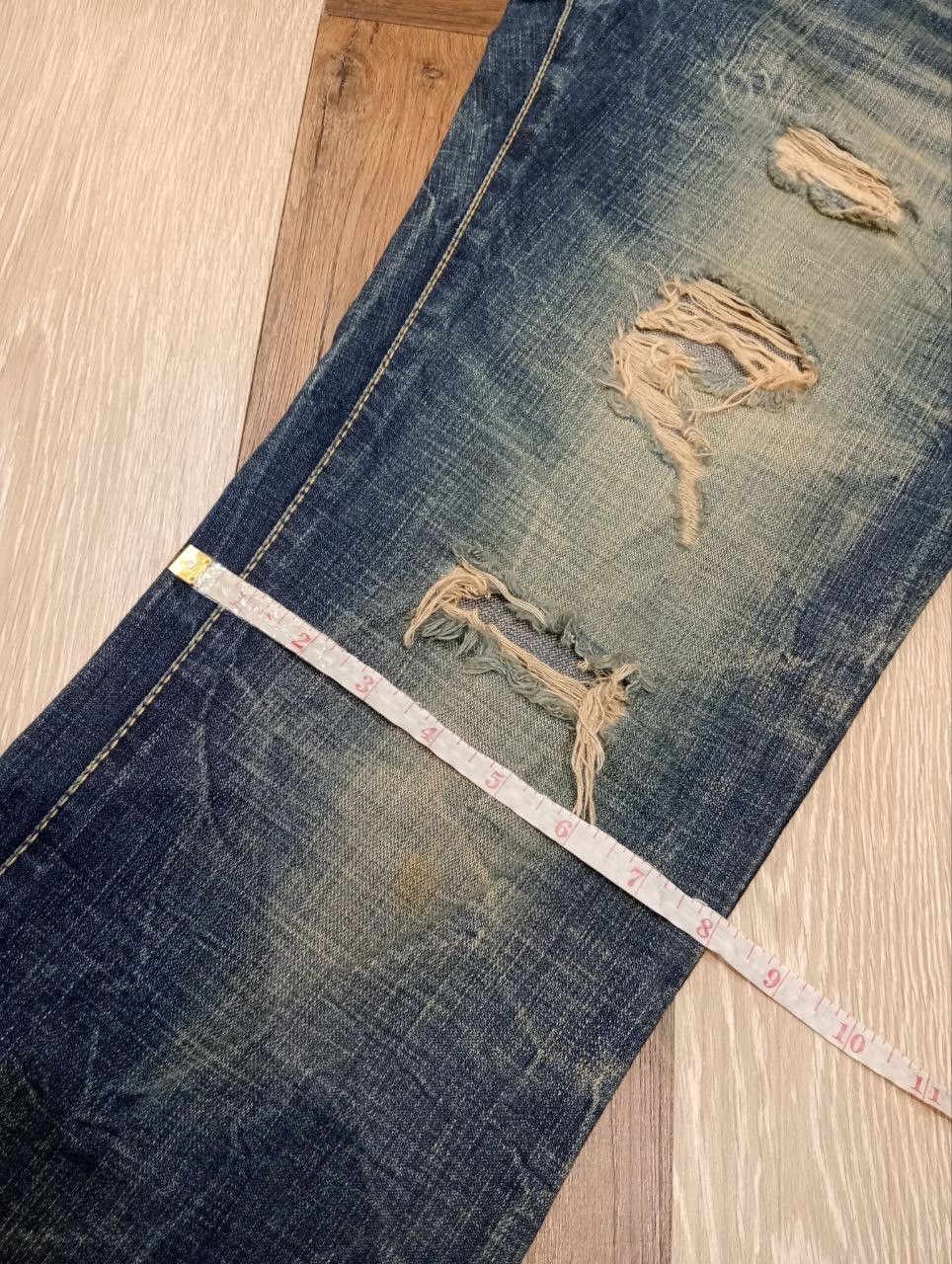 If Six Was Nine OZZ FIRST PINBALL BLUE DISTRESSED FLARED PANTS Size US 32 / EU 48 - 19 Thumbnail