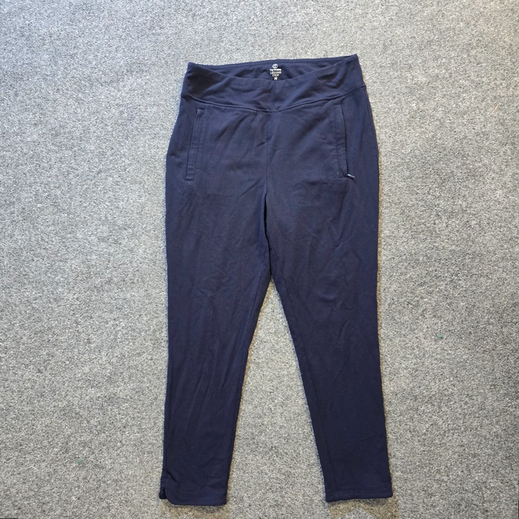 Talbots Talbots Pants Womens Medium Blue Tapered Cropped Sweatpants Casual Comfort Knit Cotton Spandex Logo Flat Front Vintage No N/A Size 32" / US 10 / IT 46 - 2 Thumbnail