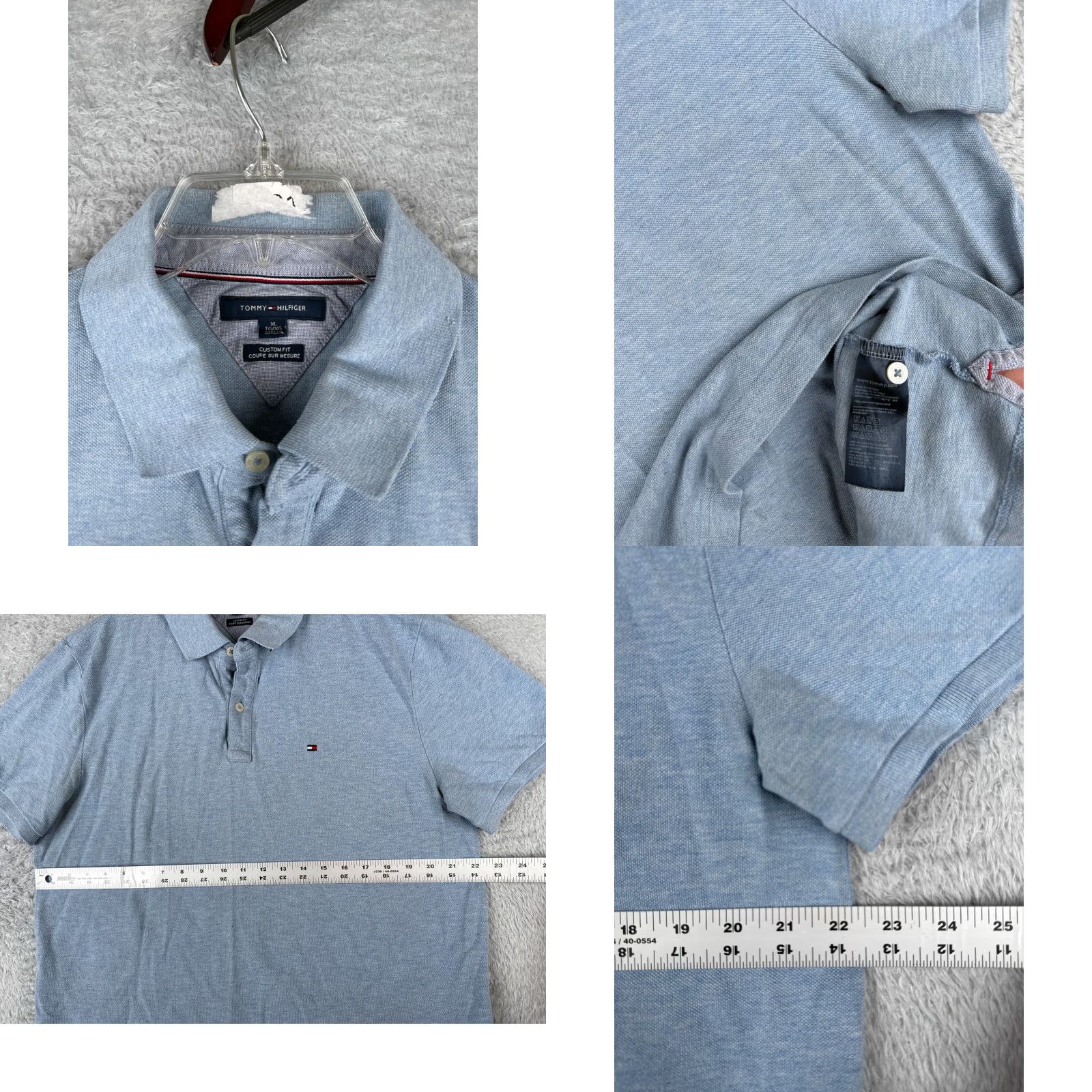 Tommy Hilfiger VINTAGE Tommy Hilfiger Polo Shirt Mens XL Blue Short Sleeve Knit Custom Fit Regular Fit Polo Golf Sports Shirt Mens XL Blue Size US XL / EU 56 / 4 - 8 Thumbnail