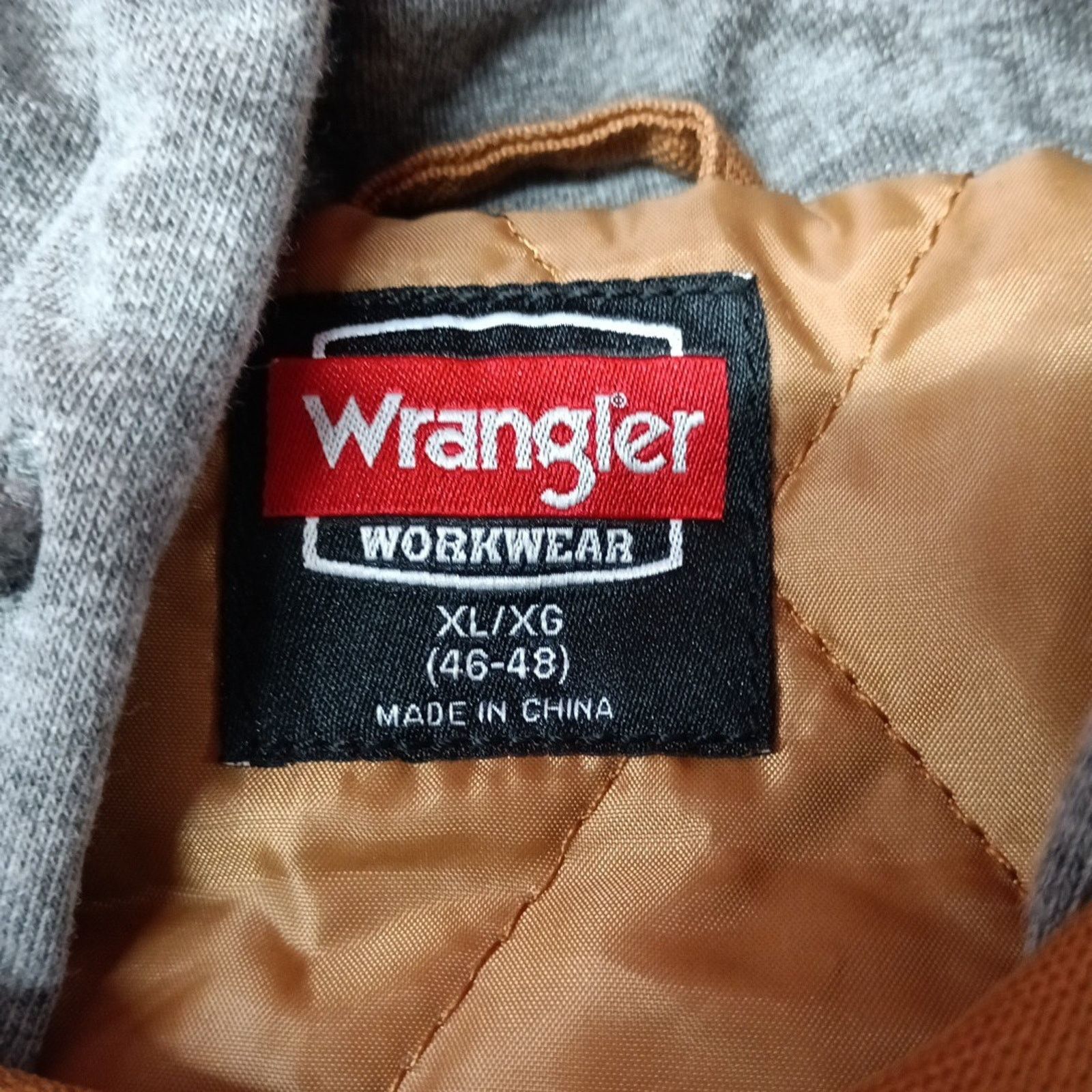 Wrangler Wrangler Jacket Quilt Lined Brown Men's XL Canvas Hooded Size US XL / EU 56 / 4 - 4 Thumbnail