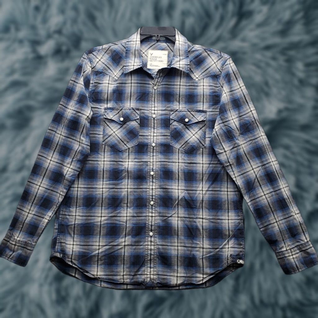 American Eagle Outfitters American Eagle Outfitters Western Shirt Mens L Plaid Vintage Pearl Snap Size US L / EU 52-54 / 3 - 1 Thumbnail