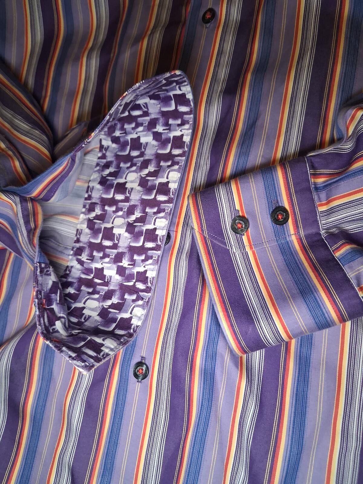 Robert Graham Robert Graham Shirt XL Multicolor Striped Cotton Flip Cuff Size US XL / EU 56 / 4 - 6 Thumbnail