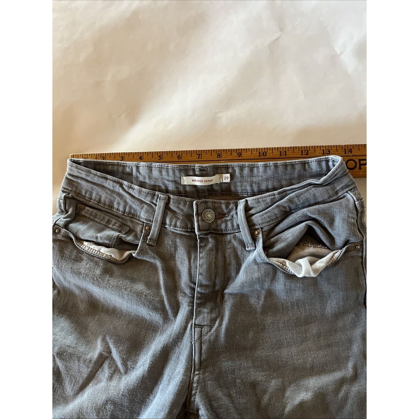 Levi's Levi’s Skinny Jeans Women’s 28x31 Gray Mid Rise Stretch Size 28" / US 6 / IT 42 - 3 Thumbnail