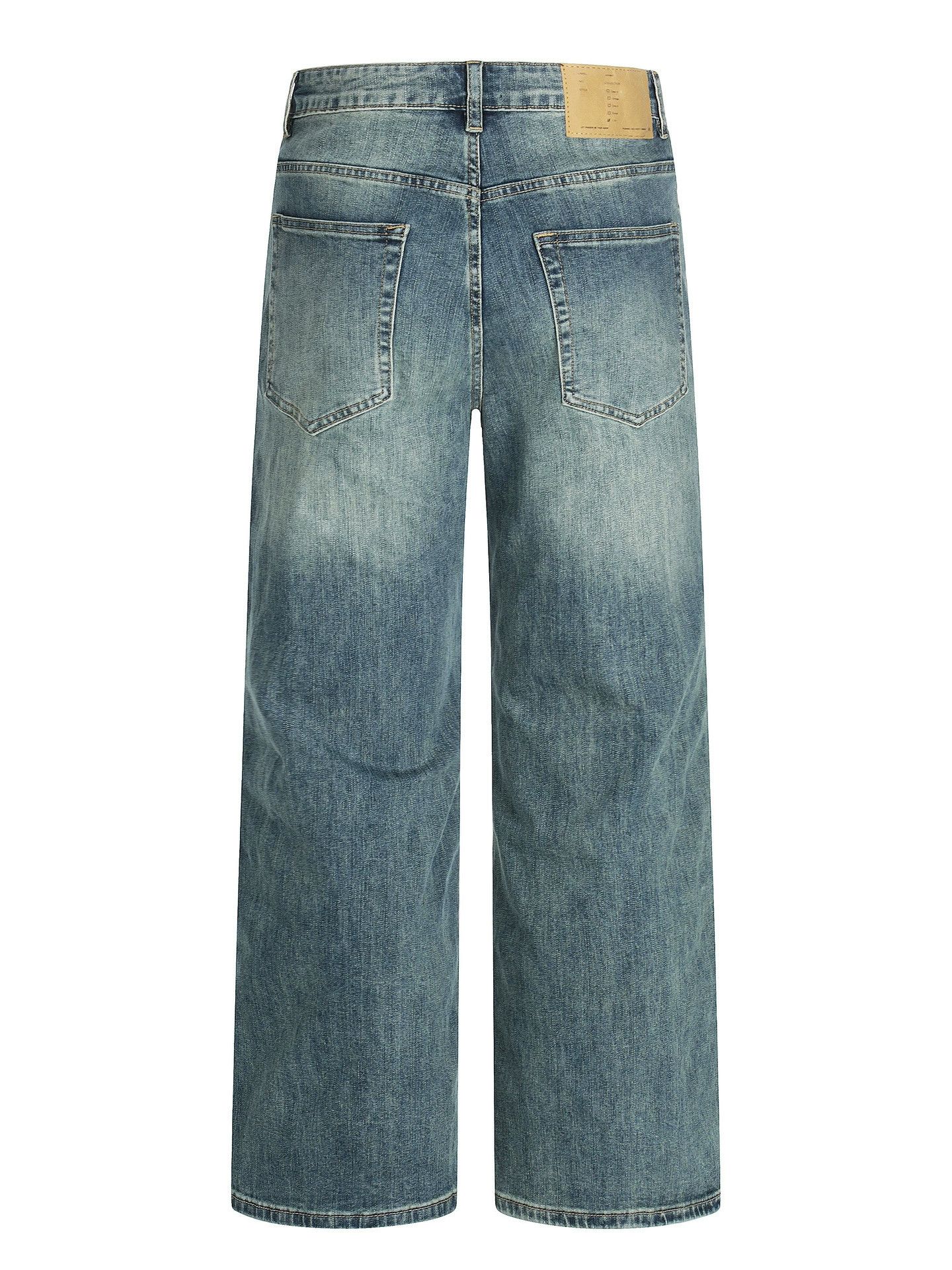Jean Men's vintage washed distressed wide-leg straight jeans Size US 32 / EU 48 - 3 Thumbnail