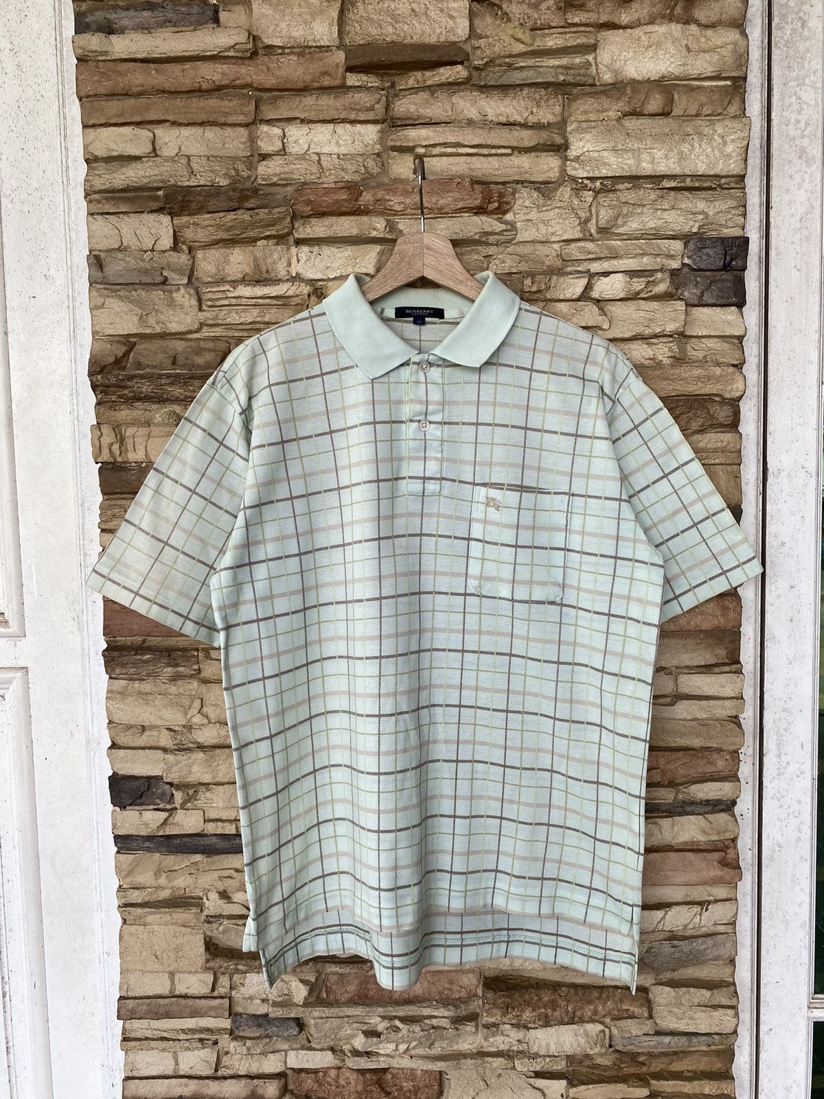 Vintage Rare Vintage Burberry London Checkered Single Stitch Polos Size US M / EU 48-50 / 2 - 2 Thumbnail