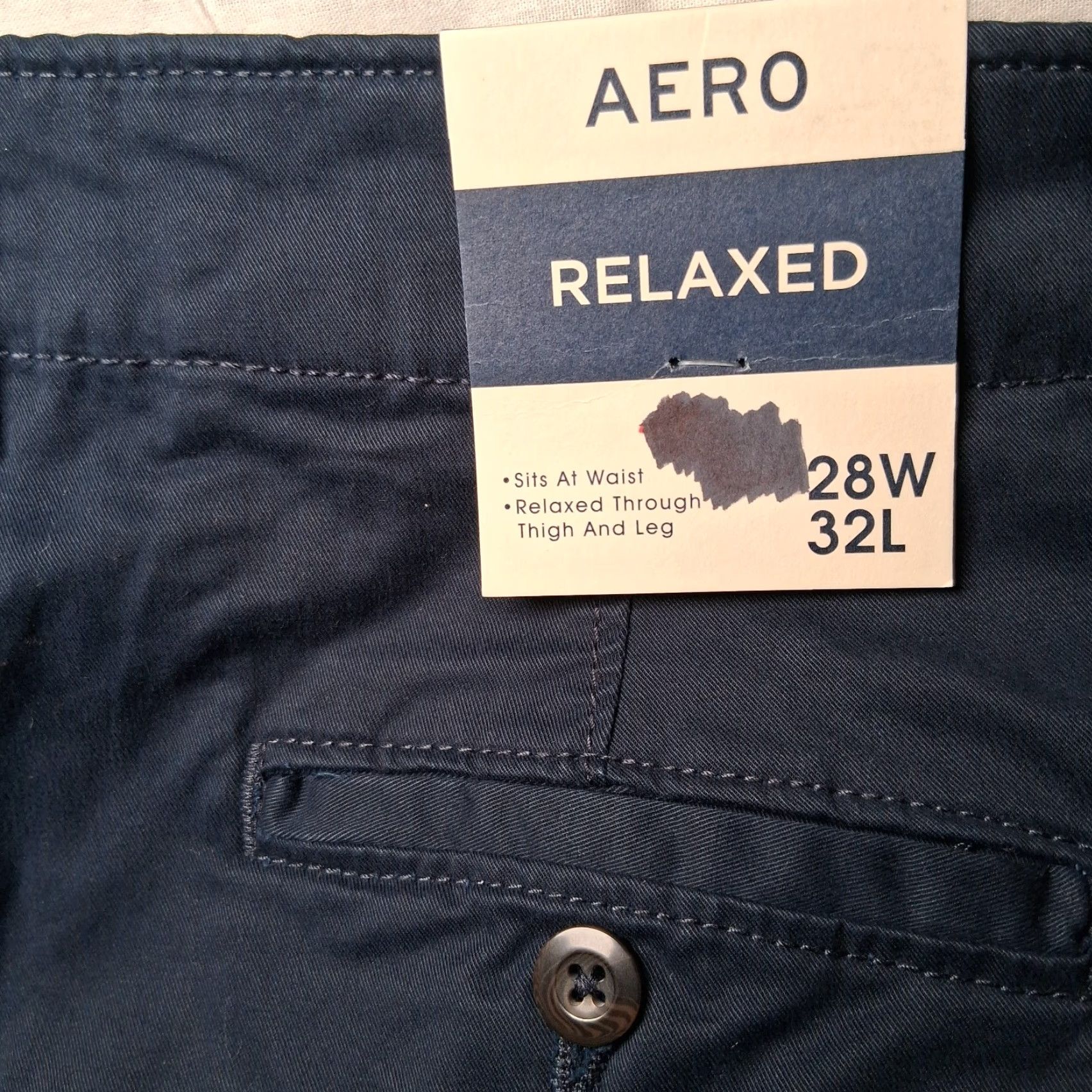 Vintage Aero Aéropostale Chino Pants Men 28x32 Navy Blue Twill Casual NEW Size US 28 / EU 44 - 7 Thumbnail