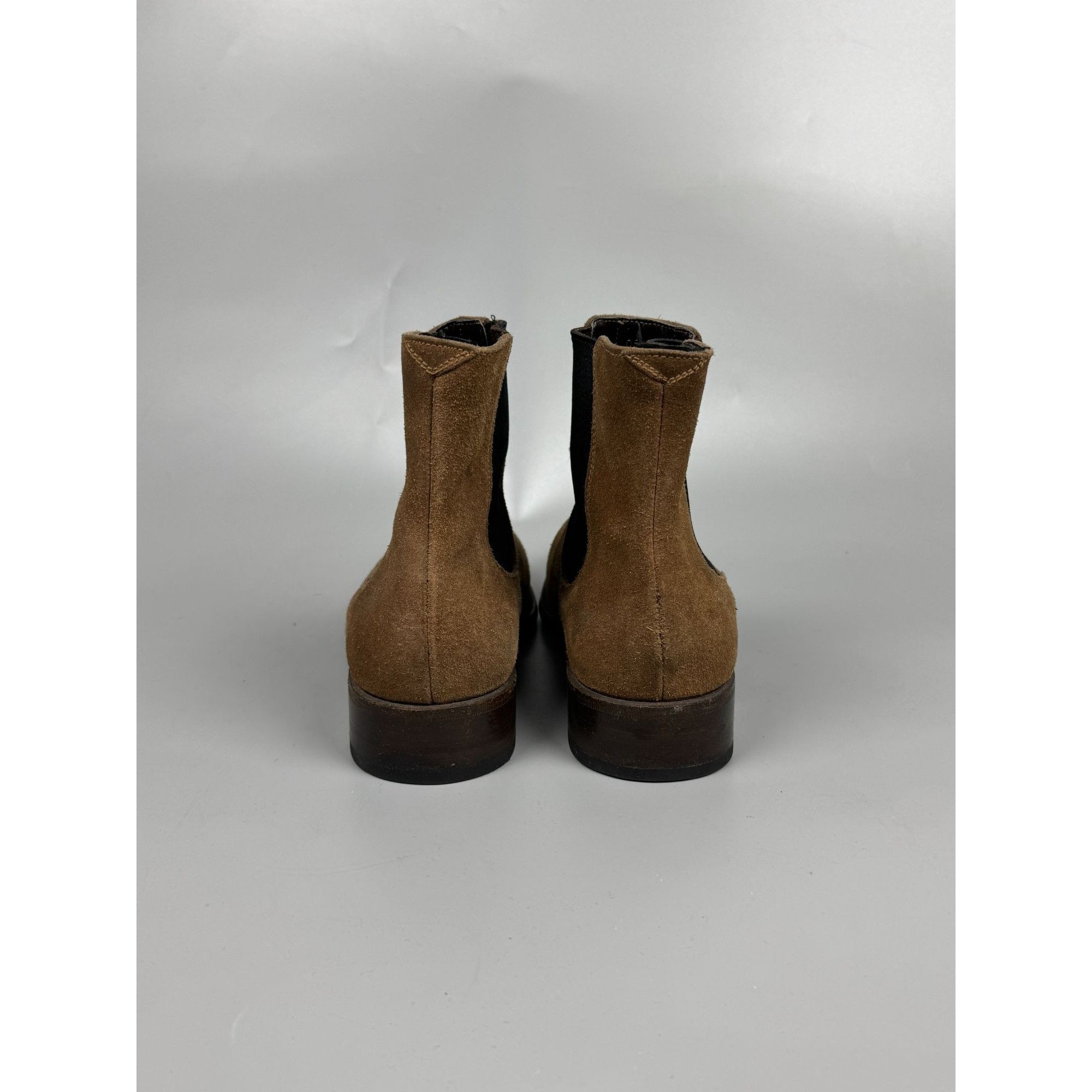 Prada Prada Vintage Khaki Suede Chelsea Boots (Y1169) Size US 9 / EU 42 - 8 Thumbnail