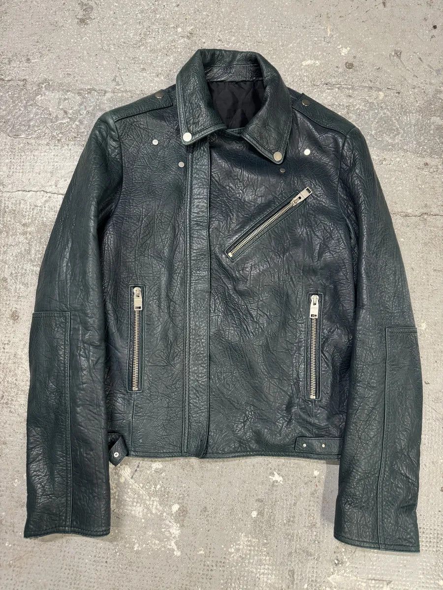 Balenciaga AW2014 Balenciaga Blue Biker Raw Lamb Leather Jacket Size US M / EU 48-50 / 2 - 3 Thumbnail