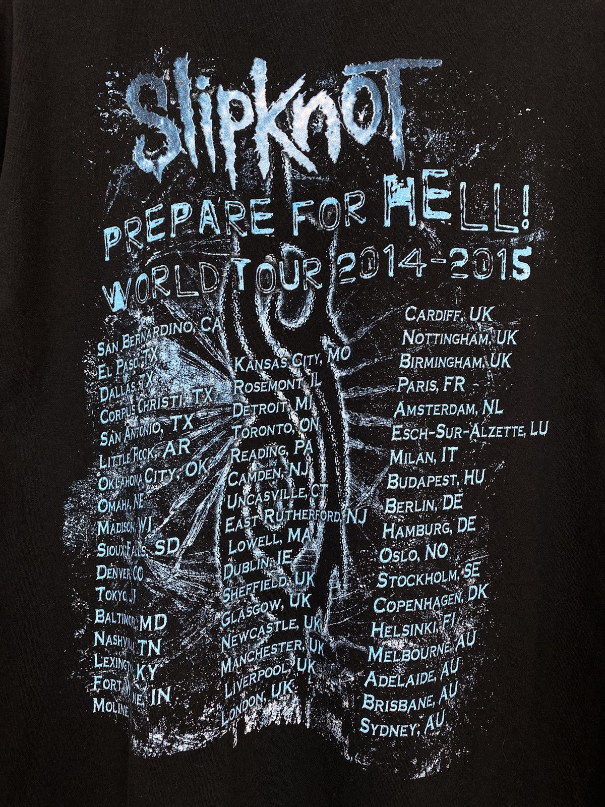 Band Tees Gildan Slipknot Short Sleeve 2014/2015 Tour T Shirt XL Black Size US XL / EU 56 / 4 - 8 Thumbnail