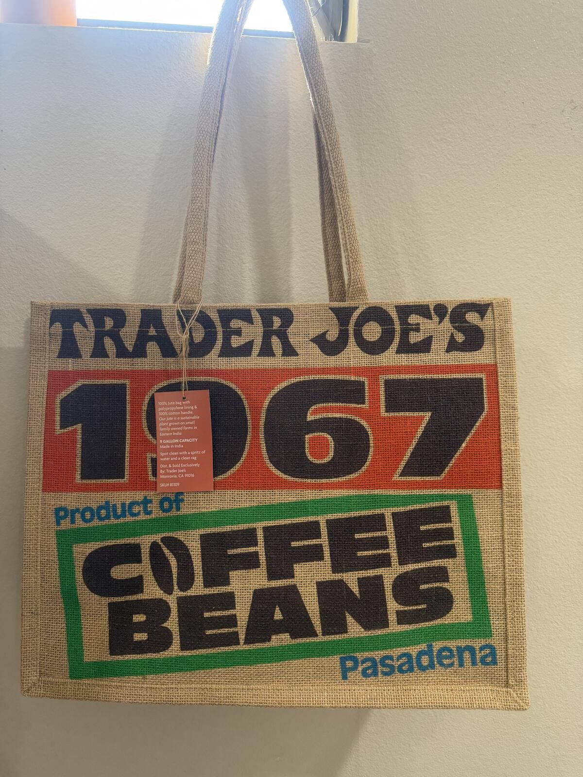 Other Trader Joe's "Coffee Beans 1967" Jute Shopper Tote Bag Size ONE SIZE - 1 Thumbnail
