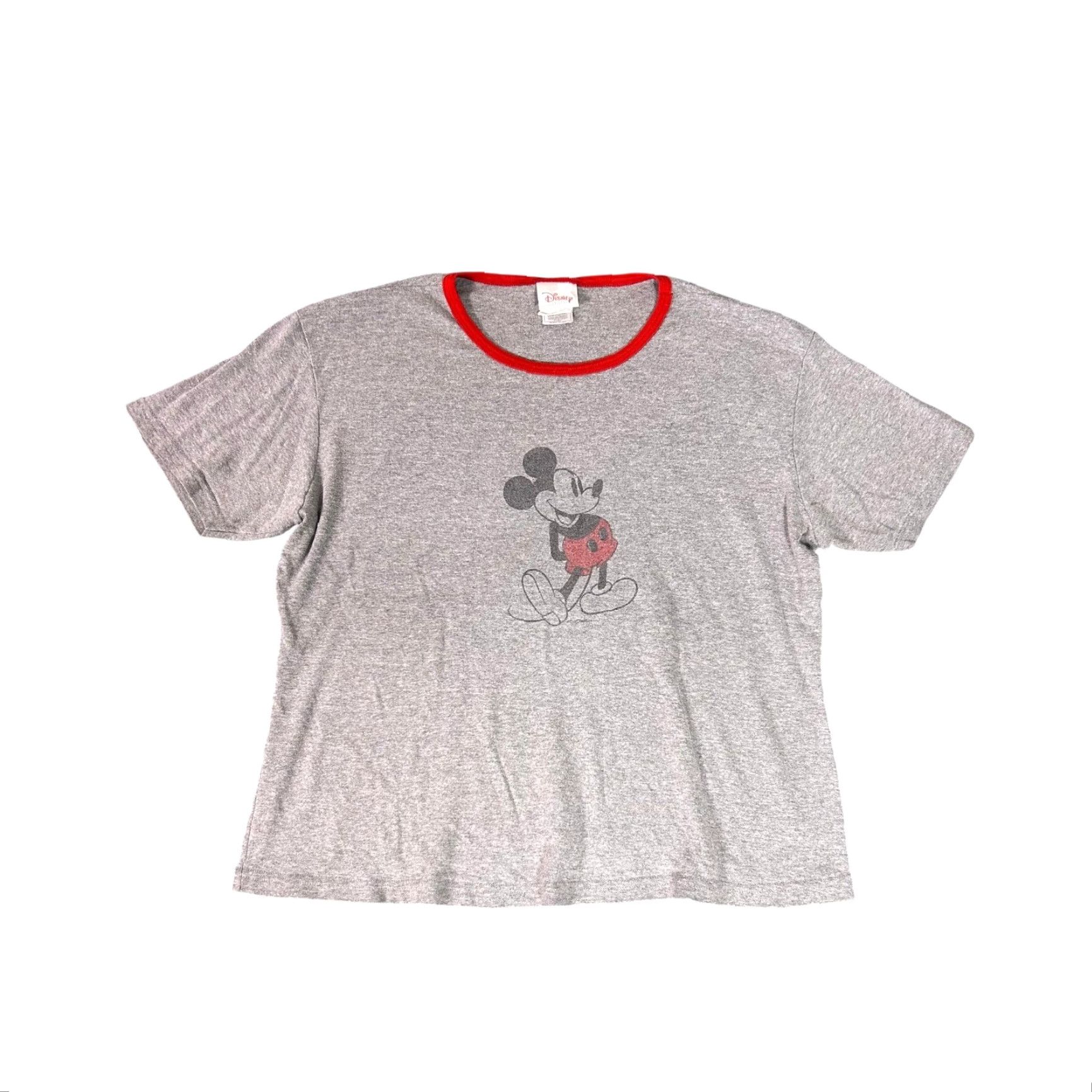 Disney Disney Store Mickey Mouse T-Shirt Gray Red Ringer Tee Women's 2XL Crew Neck Short Sleeve Vintage Disney Theme Size XXL / US 16-18 / IT 52-54 - 2 Thumbnail