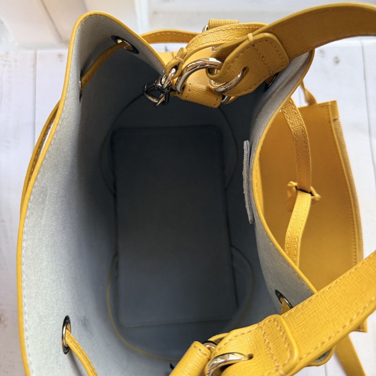 Furla Yellow Stacy S Bucket Bag with Detachable Pouch Size ONE SIZE - 7 Thumbnail
