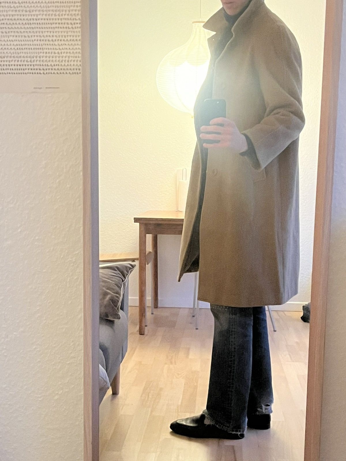 Vintage Beige Balmacaan Tweed Herringbone Overcoat Size US M / EU 48-50 / 2 - 11 Thumbnail