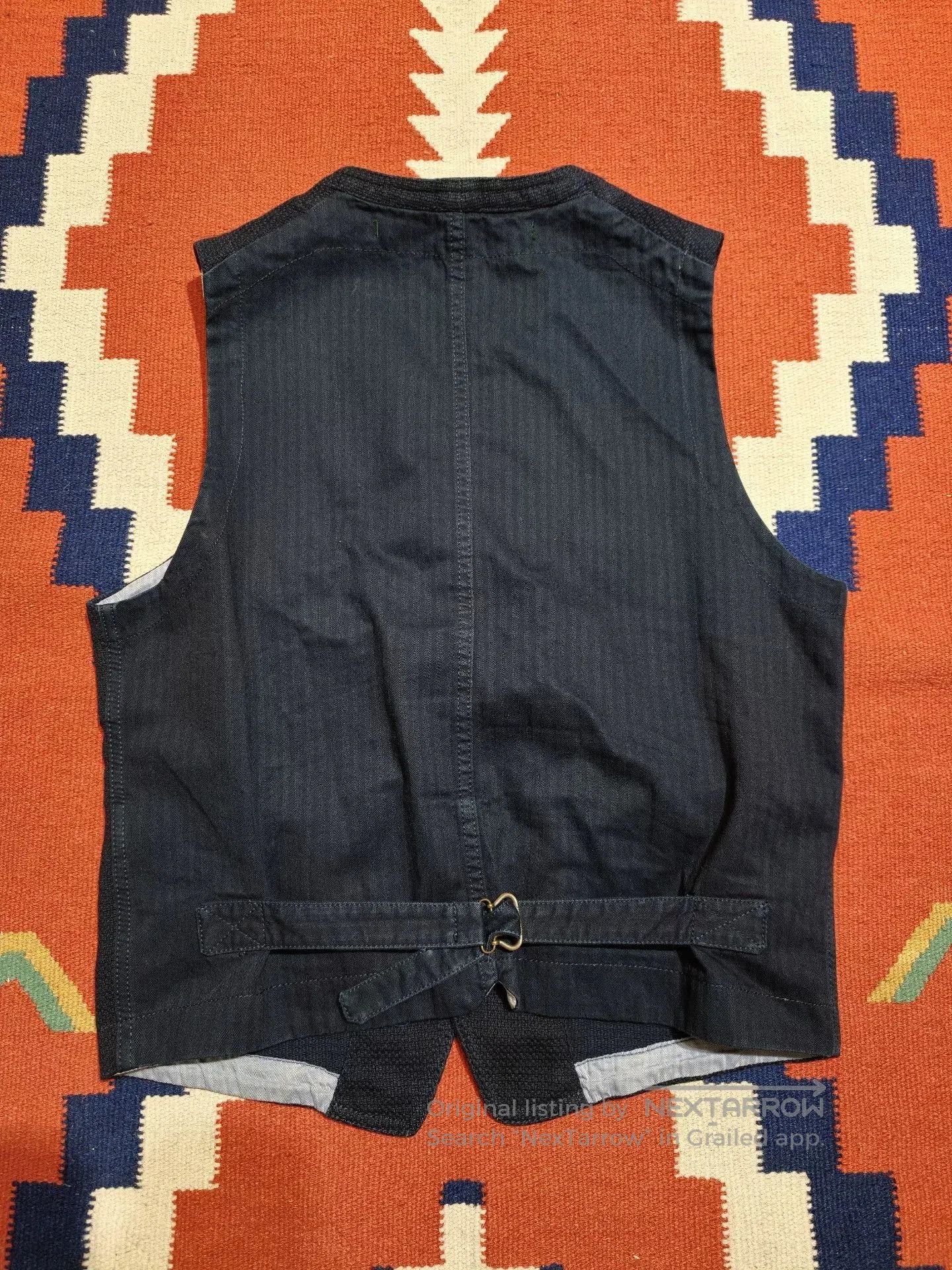 Scarti-Lab Italian Made Classic Blue Dyed Vest. Size US M / EU 48-50 / 2 - 2 Thumbnail