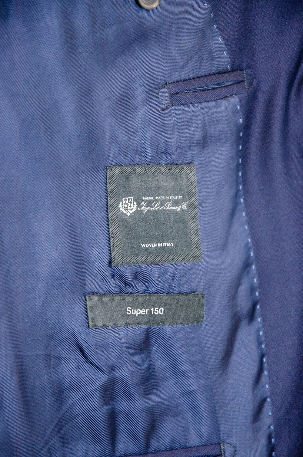 Hugo Boss Hugo Boss Tailored Super 150 Wool Navy Blazer Loro Piana 48 Size 38R - 11 Thumbnail