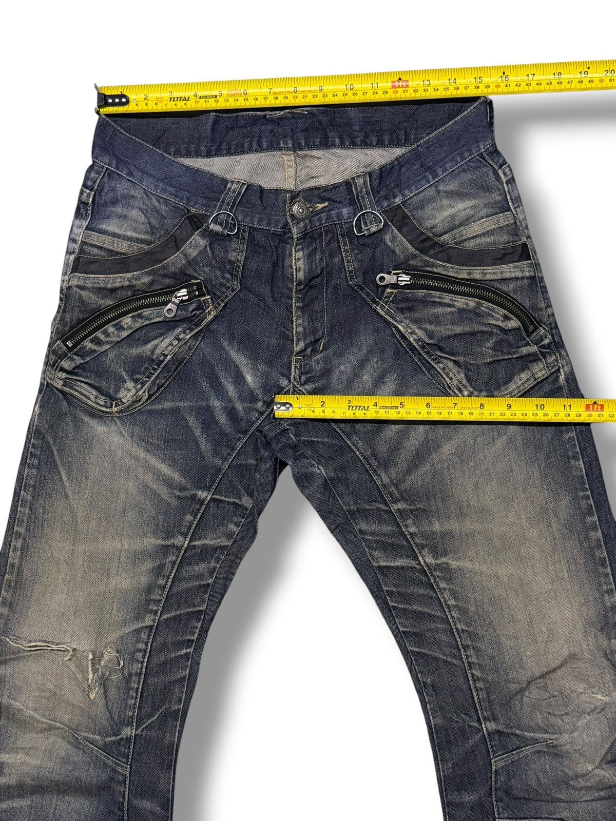 PPFM Vintage PPFM Multi-Zip Distressed Japan Denim Jeans | W30 Size US 30 / EU 46 - 14 Thumbnail