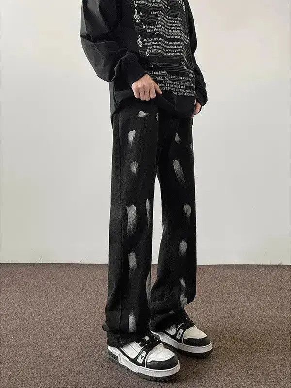 Japanese Brand Retro loose ink splatter graffiti tie dye jeans Size US 32 / EU 48 - 3 Thumbnail