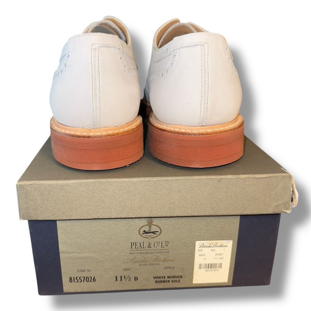 Peal And Co New Peal & Co Nubuck Oxfords in Ivory Suede Men’s Sz 11.5 Size US 11.5 / EU 44-45 - 6 Thumbnail