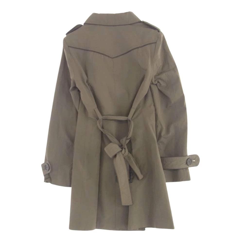 Comme des Garcons Homme Plus Trench Coat Leather Trim Reverse Polyester Charcoal Size US M / EU 48-50 / 2 - 2 Thumbnail