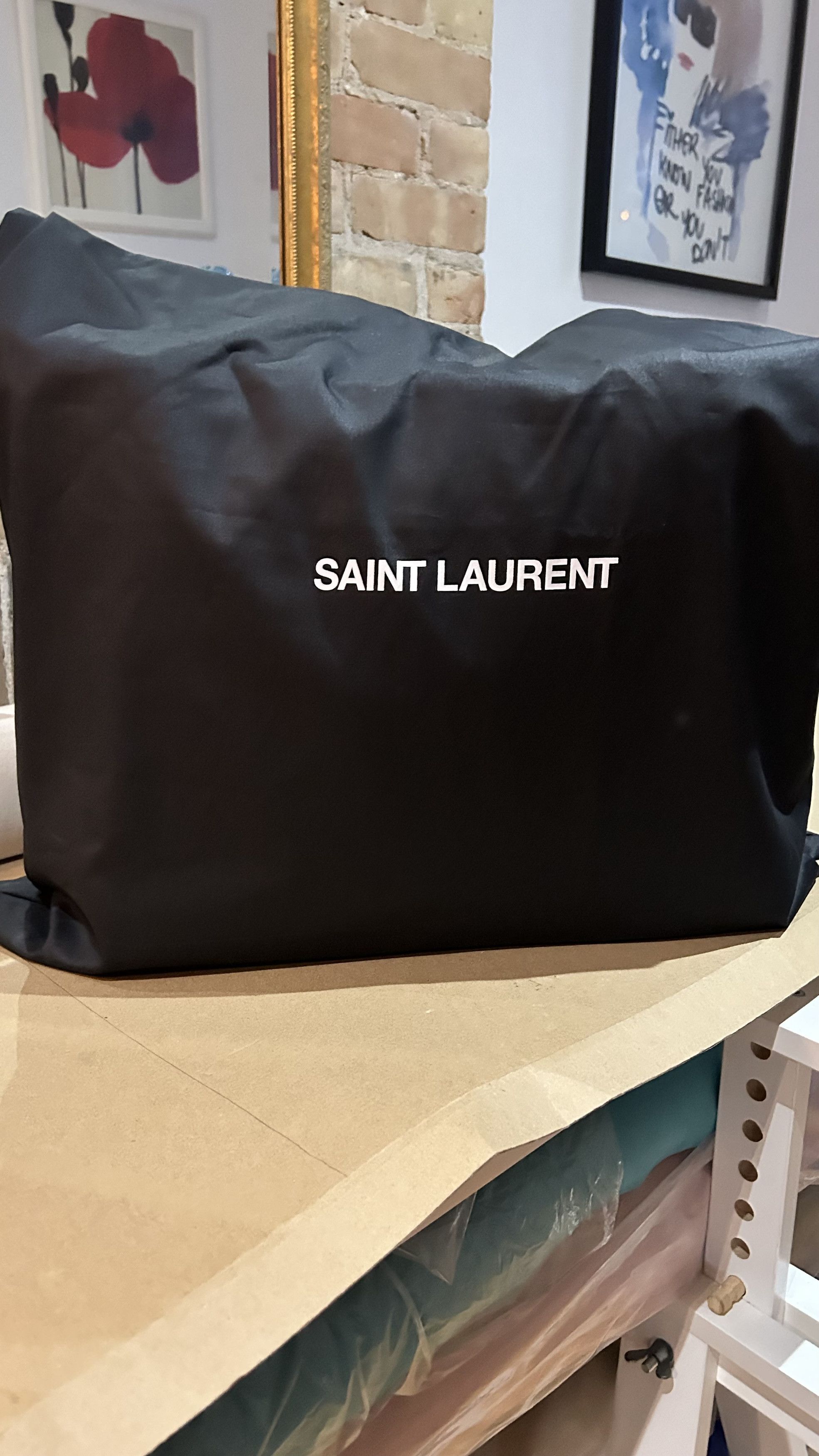 Saint Laurent Paris Saint Laurent Logo Supple Embroidered Raffia tote bag Size ONE SIZE - 9 Thumbnail