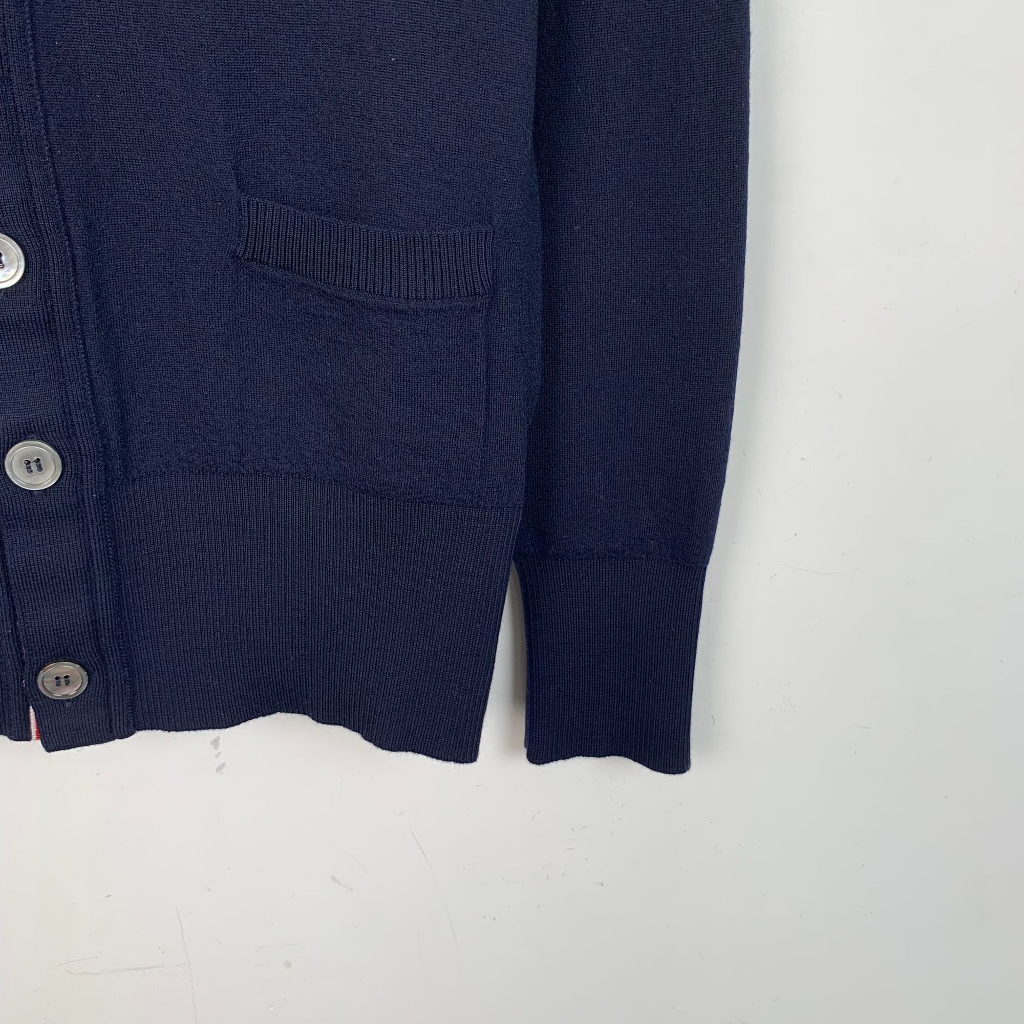 Thom Browne Thom Browne Navy Wool Cardigan With Dog Embroidery Size Size S / US 4 / IT 40 - 4 Thumbnail